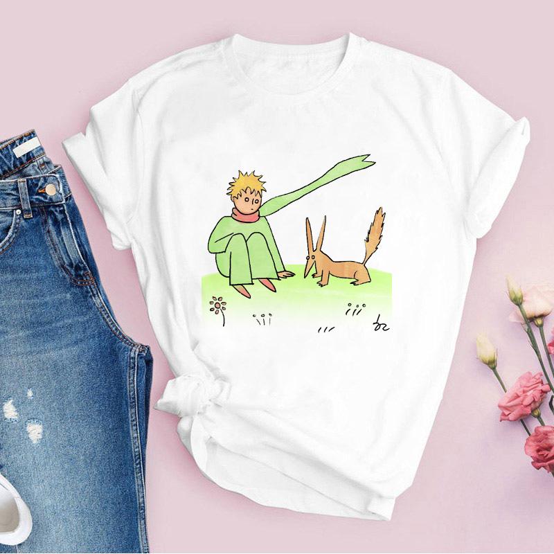 2024 New Arrival Little Prince Printed T Shirt Round Neck Short Sleeve Tshirt Female Harajuku Ladies Tshirts Casual Tee