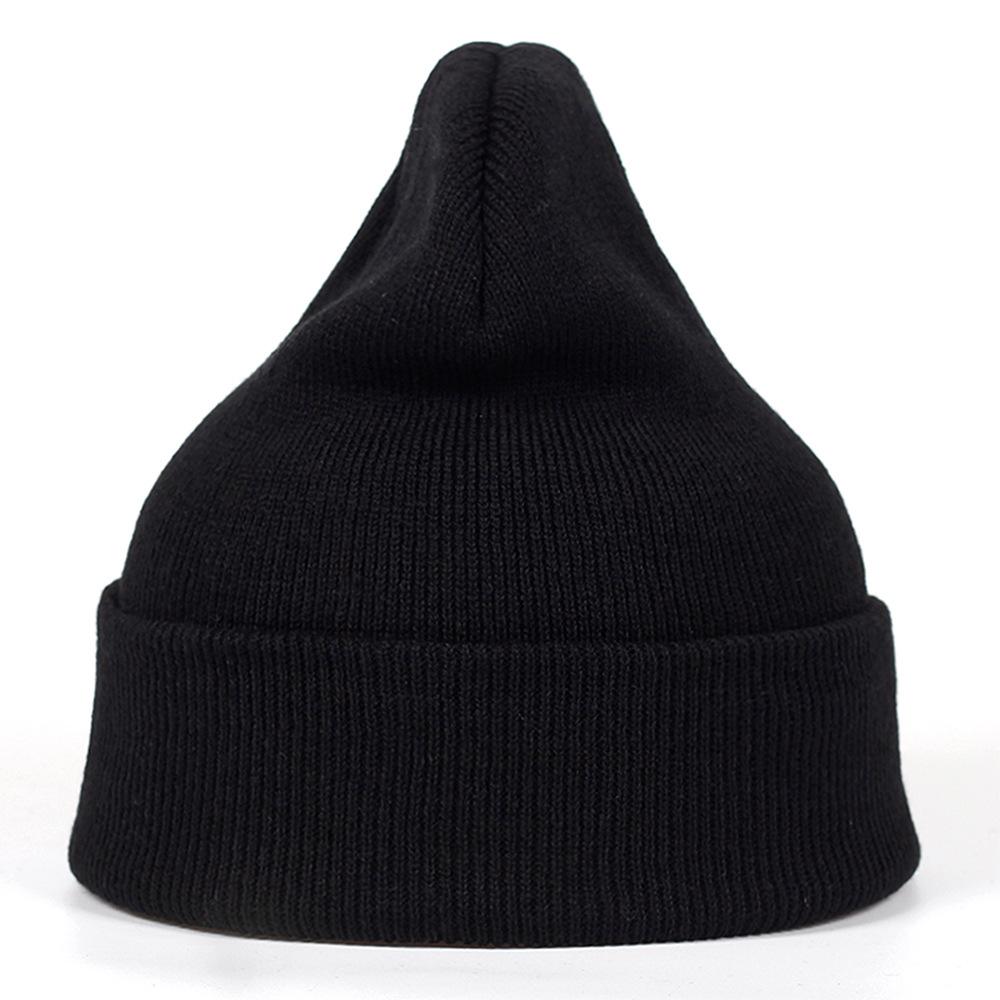 Angry Expression Embroidery Geometric Knitted Hat Winter Warm Men'S And Women'S Outdoor Wool Hat Winter Cold Hat