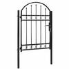 ASSEN Garden Gate with Arch Top Steel 102 X 125 Cm Black