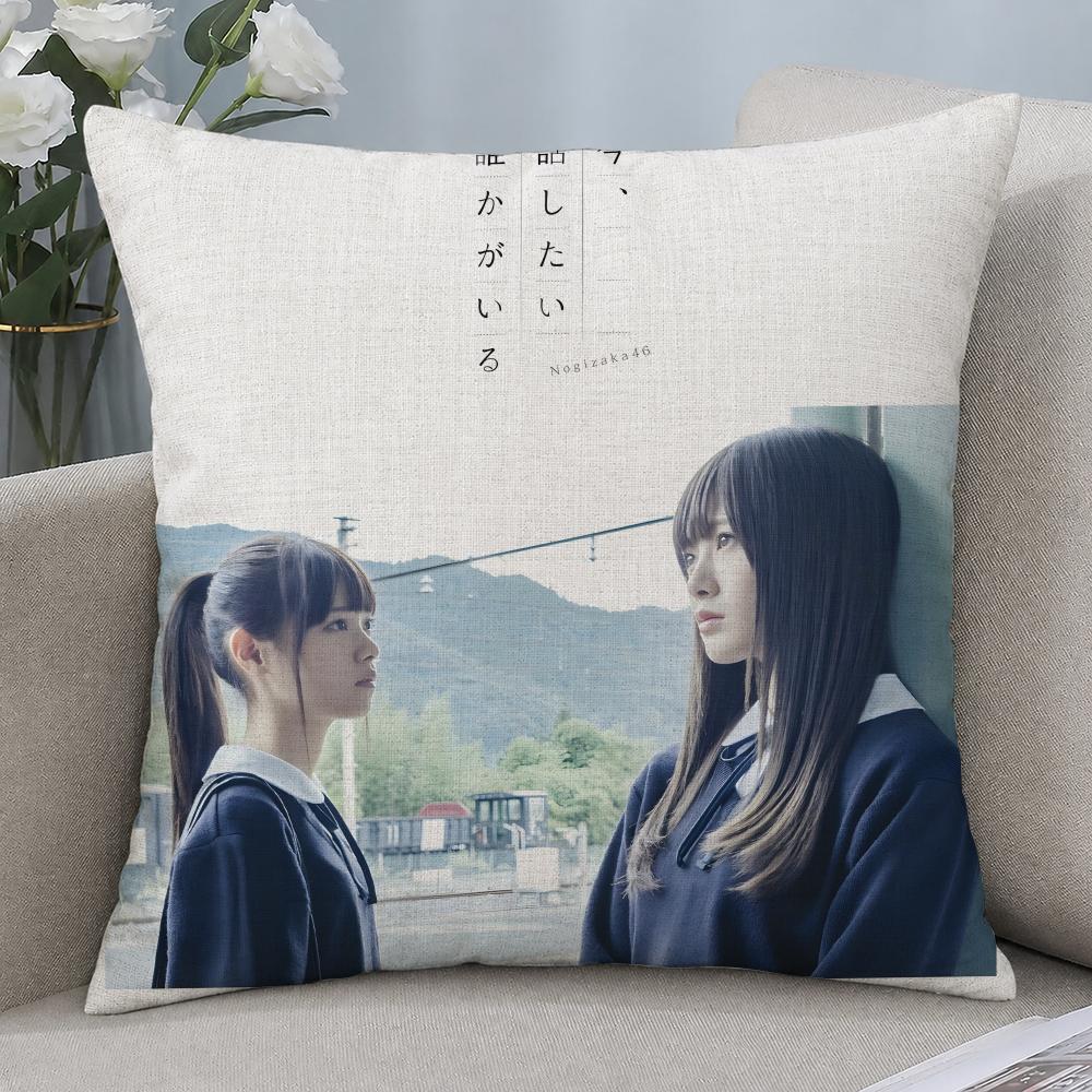 Idol Nogizaka Cushion Cover Cushion Covers Natural Linen Breathable Sofa Bedroom Decor Pillowcase