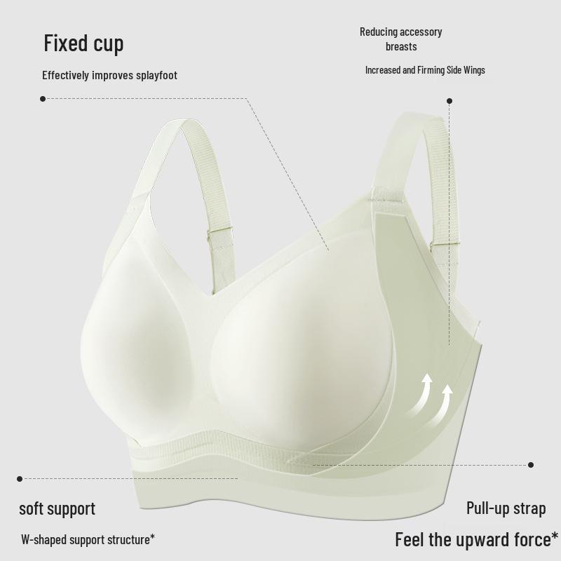 B-E Cup Plus Size Seamless Antibacterial Bra with Side Support for Women