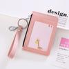 New Zipper Bag Card Badge Holder PU Leather with Hand Rope Coin Purse Card Case Office Supplies