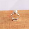 Natural Pearl Ring-Handmade Silver Ring-925 Sterling Silver Ring-Round Fresh Water Pearl Ring-Gift for her-Promise Ring-June Birthstone