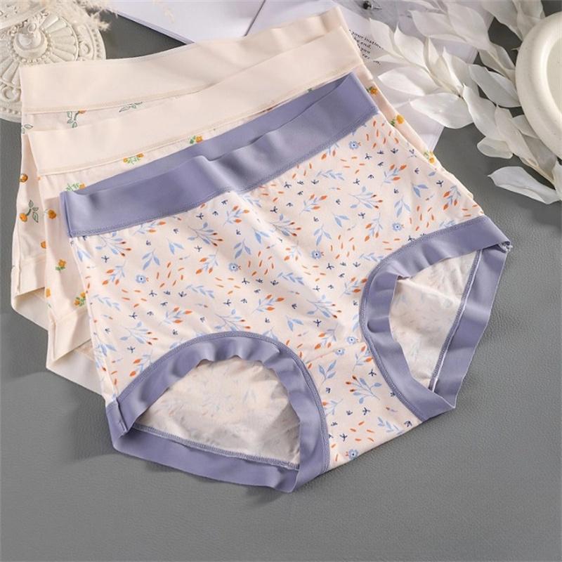 Women Underpants Modal Panties Printing Underwear Breathable High Waist Comfortable Soft Plus Size Briefs Fit 40kg to 100kg