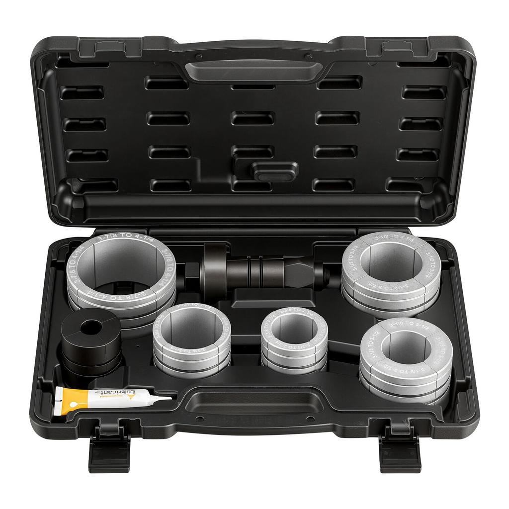 Exhaust Pipe Expander Tool Kit, 41.27mm - 107.95mm Exhaust Pipe Stretcher, Muffler Pipes Spreader with 7 Heavy-Duty Collects & Storage Case,