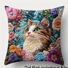 1/4pcs Vintage Cat and Flower Print Throw Pillow Covers Soft Square Cushion Cases For Home Sofa Bedroom Decor Cushion Cover