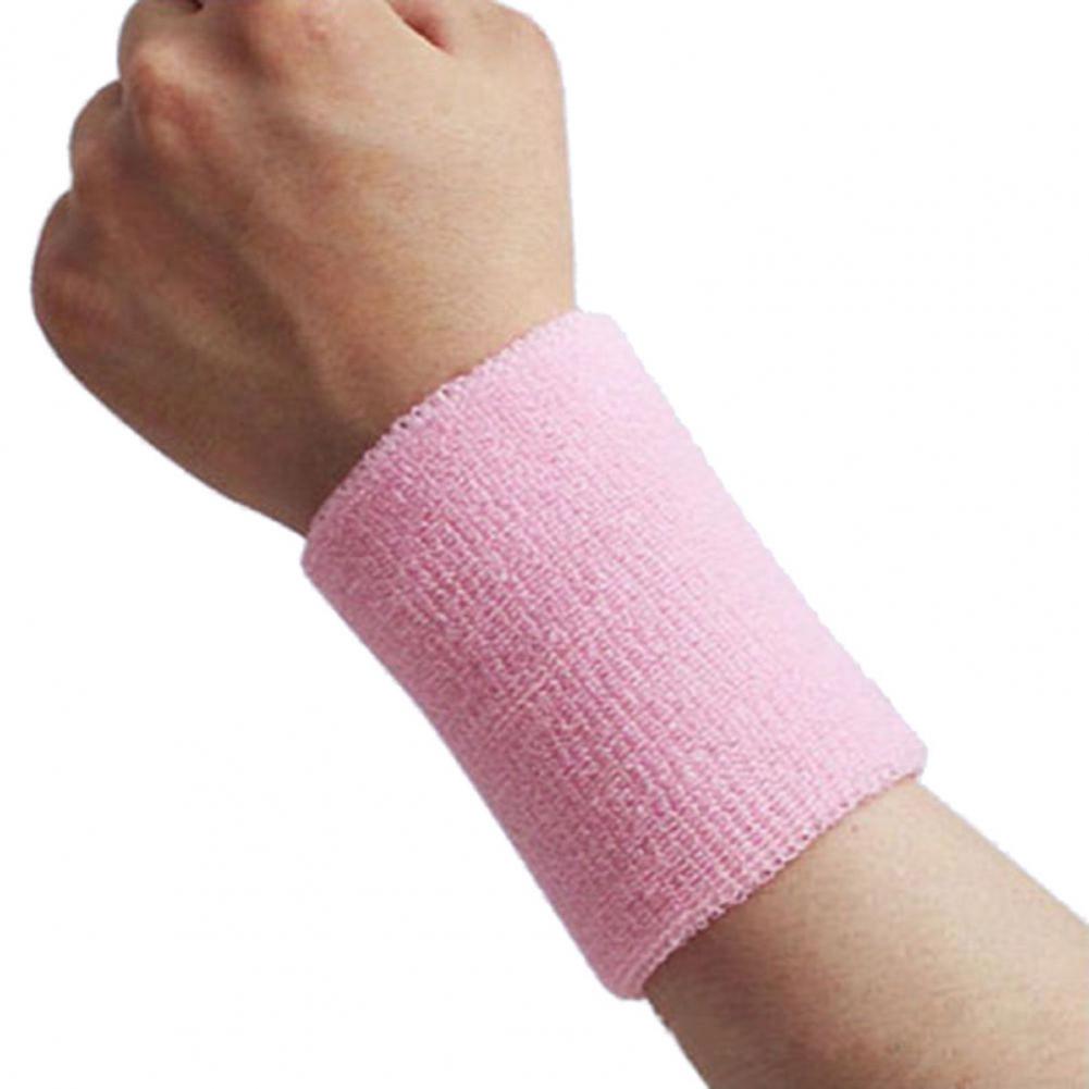 1Pc Wristband Light Weight Cotton Yarn Men and Women Active Tennis Badminton Sweatband Sweat Absorbing Wrist Support Wrist Strap