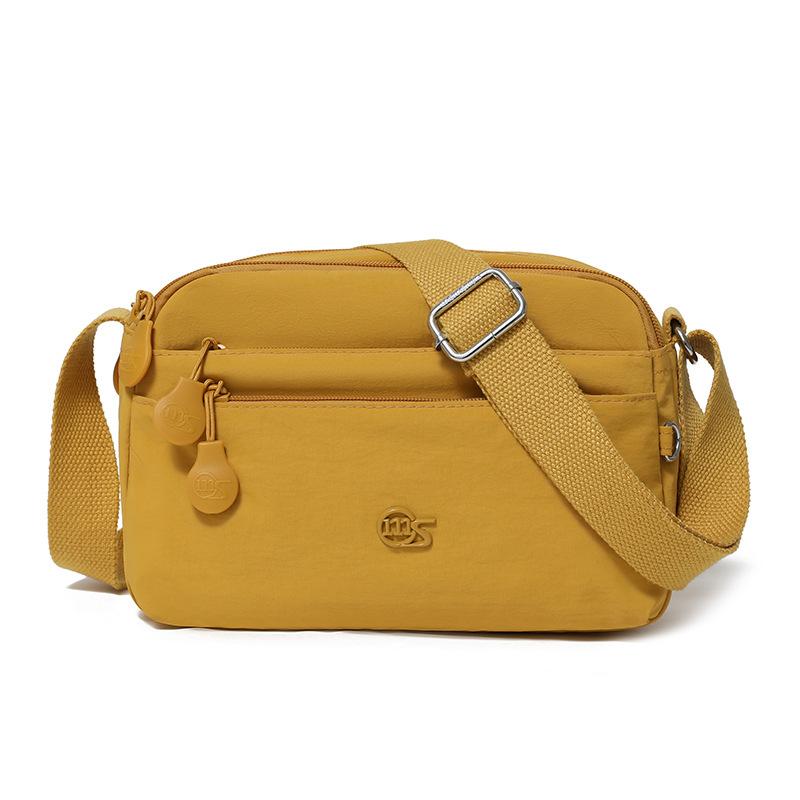 

Водонепроницаемая нейлоновая сумка Женская легкая уличная многосекционная сумка через плечо жёлтый