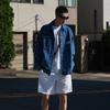 Calvin Klein Minimalist Fabric Label Vintage Loose Long Sleeve Shirt Men shirts Light-Blue J325555
