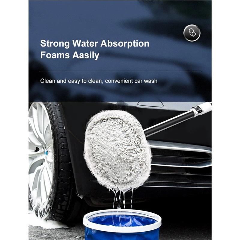 Autowaschbürste, Auto-Reinigungsbürste, Teleskop-Mopp mit langem Griff, weiches Haar, Chenille-Besen, universelle Fensterwäsche, Autozubehör