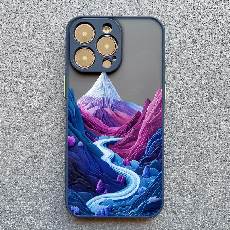 Printing Mountains Rivers Flowing Water Phone Case For IPhone 16 15 14 Pro Max Plus 13 12 Mini 11 Pro Max X XR XS 8 7 SE2 Covers