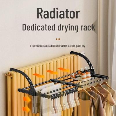 Retractable No-Drill Balcony Clothes Drying Rack - Multi-functional, Foldable, Simple Design
