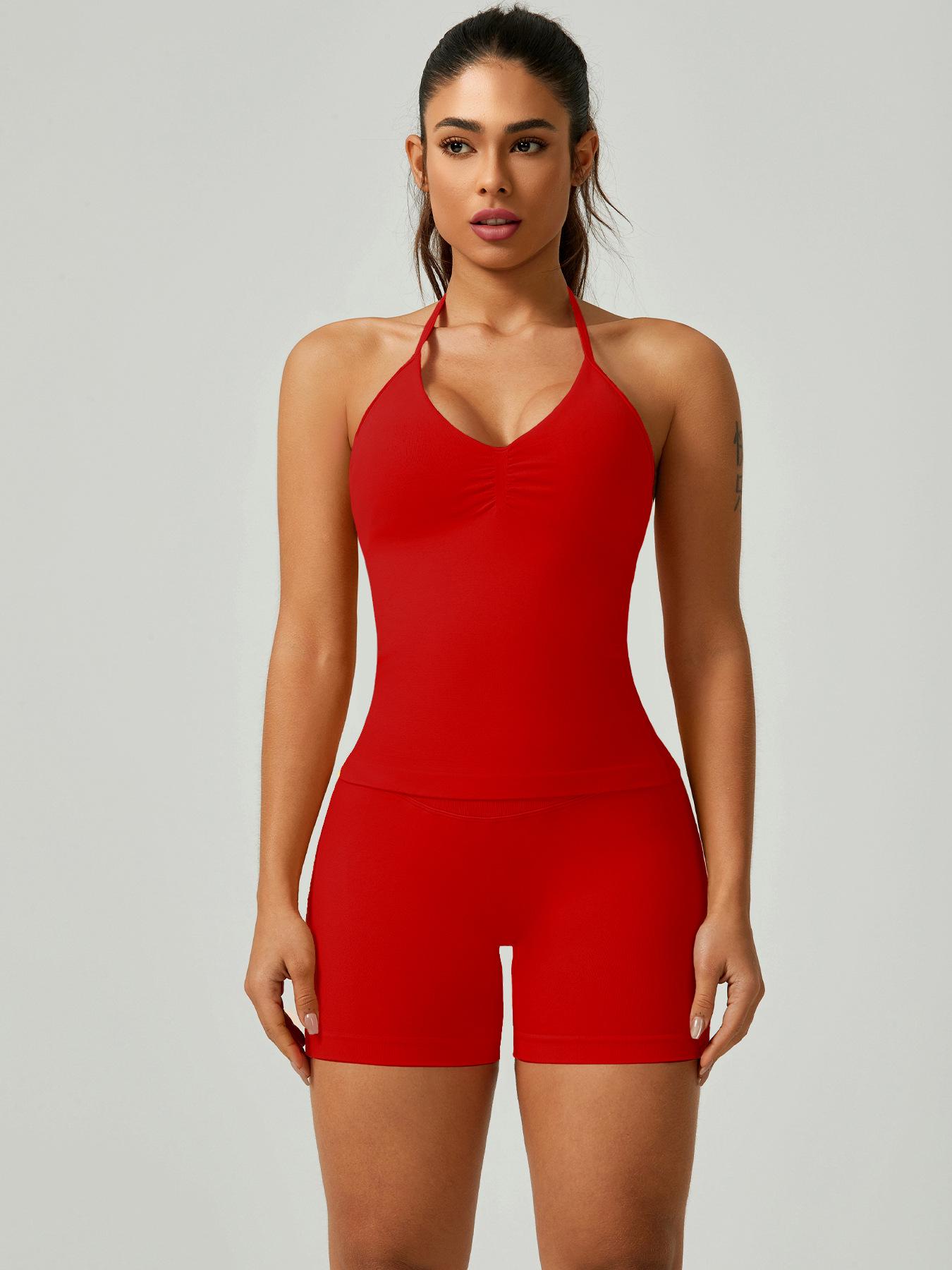 

Дышащий топ-халтер и леггинсы для йоги 2025: Трансграничный DF, Облегающая одежда для фитнеса, формирующая фигуру Small