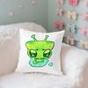 Cute Green Alien Cat Case Plush Fabric Soft Pillowcase Double Sided Print Cushion Cover Household Gifts