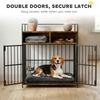Dog Crate Furniture Dog Cage With Rotatable Feeding Station And Storage Shelves End Side Table Indoor Pet Kennel