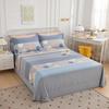 Simple Geometric Pattern Bed Sheet Set 100% Cotton Skin Friendly Flat Sheets with Pillowcase Thickened Queen Size Bedding Set