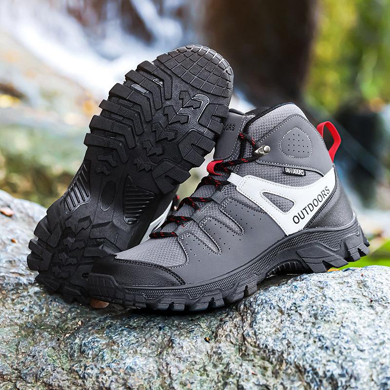 New Autumn High-top Outdoor Shoes, Non-slip and Wear-resistant Hiking Shoes, Platform-soled Leisure Travel Men's Shoes