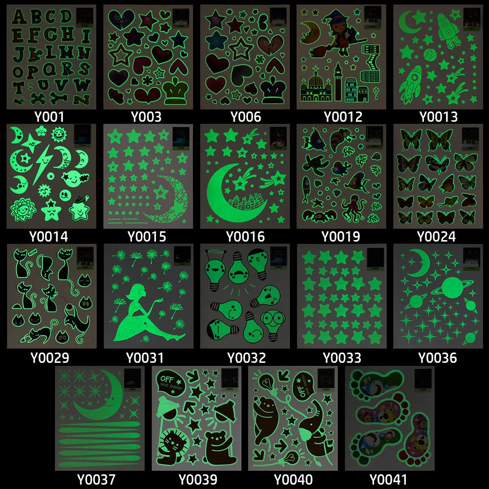 DIY Vinyl Home Decoration Kids Bedroom Noctilucent Moon Glow In Dark Fluorescent Star Decal Luminous Wall Stickers