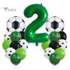 1 Set Balloon Set Soccer Number Shape Leakproof Contrast Color Sport Fans Baby Birthday Party Decoration Arch Balloon Photo