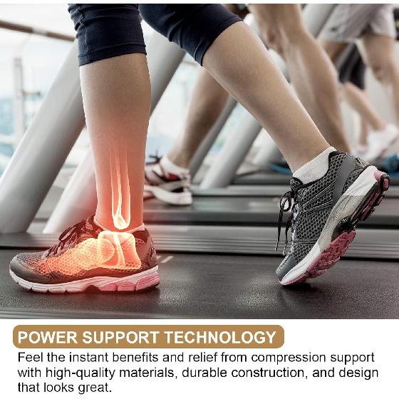 Geyoga 7 Pairs Ankle Compression Socks for Foot and Heel Pain Relief Compression Foot Sleeves for Arch Support Men and Women(Size L, Size XL)