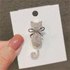 Exquisite Rhinestone Cat Brooches For Women Men Fashion Cartoon Animal Brooch Pin Party Casual Clothing Accessories Jewelry Gift