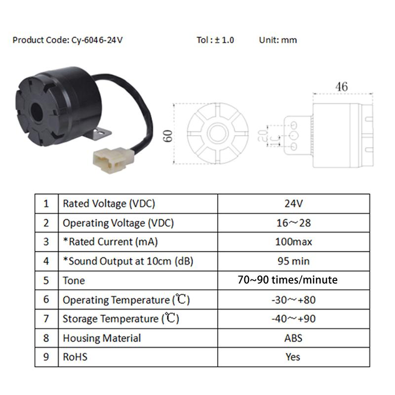 12V-24V Rückfahrzubehör Pieper Hupe Fahrzeug Auto Warnung Rückwärtsgang Auto Rückfahrwarnung Lautsprecher Summer Sirene Mit Draht