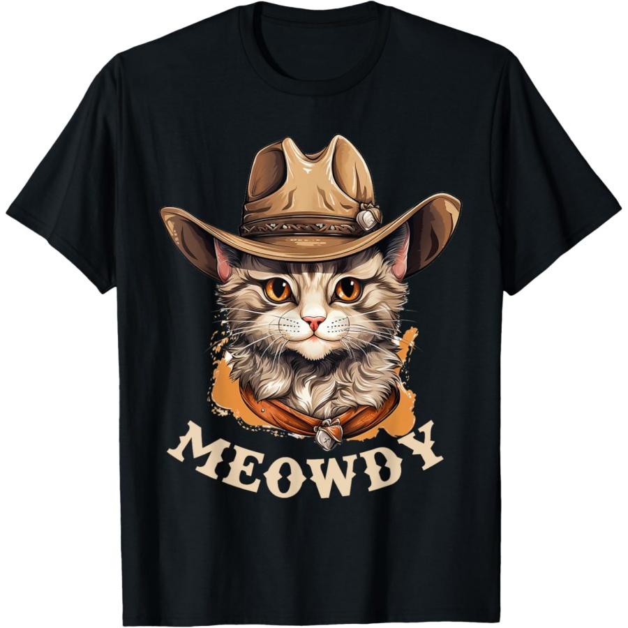 Мяуди Ковбойская Шляпа для Кота Футболка Любителя Кантри(1) S