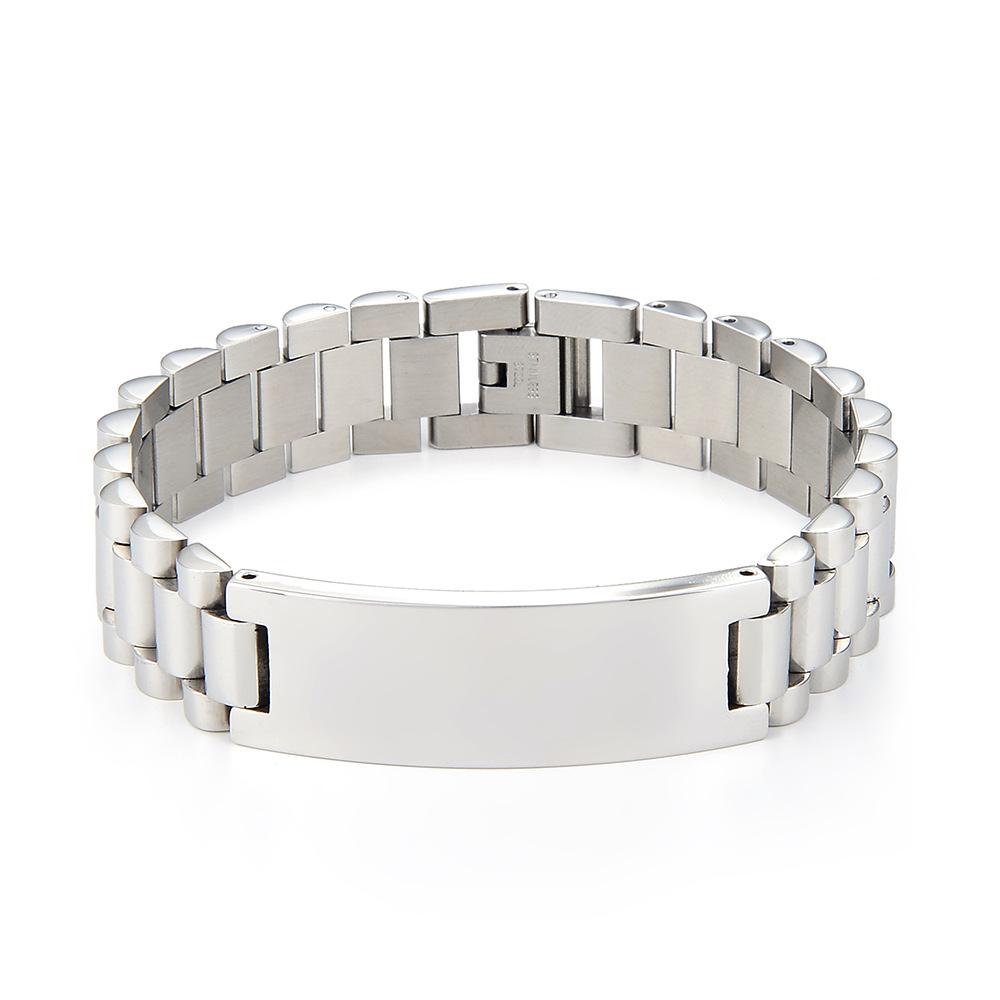 Fine Jewelry Bracelet Stainless Steel 18K Gold Plated Watch Band Link Chain Bracelet for Women Men
