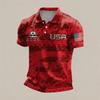 Men's Loose Fit Breathable Polo Shirt Short Sleeve Soccer Fanwear USA 2026 Embroidered Design Lightweight Mesh Fabric