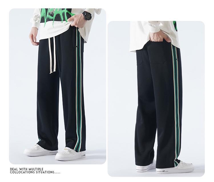 Men's Spring Extra-Long Straight-Leg Sweatpants - Trendy, Loose, Casual American-Style