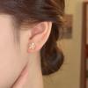 Korean Style Zirconia Flower Stud Earrings - Sweet, Cool, Minimalist, High-End, Versatile Design
