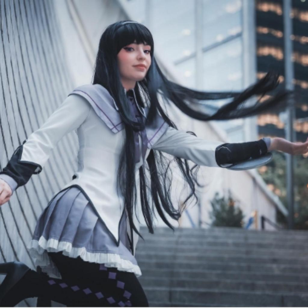 Akemi Homura Cosplay Costume Fighting Uniform Stockings  Akemi Homura Outfits