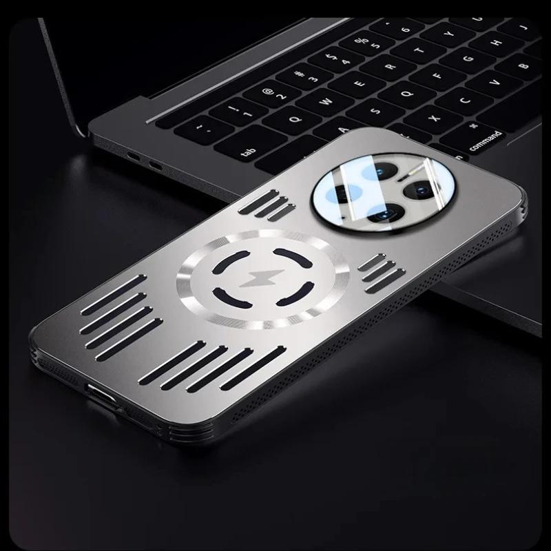 

Металлический теплоотводящий магнитный чехол для Honor X9C Smart Magic 7 Lite 7Pro Magsafe Ударопрочный алюминиевый сплав Твердый чехол-бампер Shell for Honor X9C серый