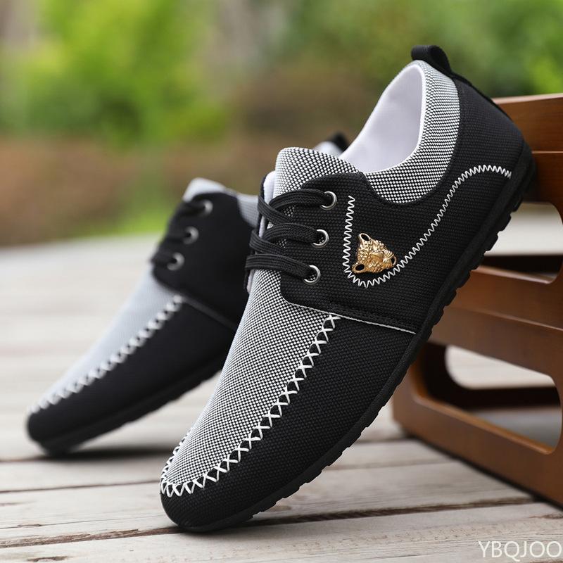 Men's 2025 New Bean Shoes Casual men canvas shoe Trendy plus size comfortable flats Lightweight breathable Male shoes Zapatos