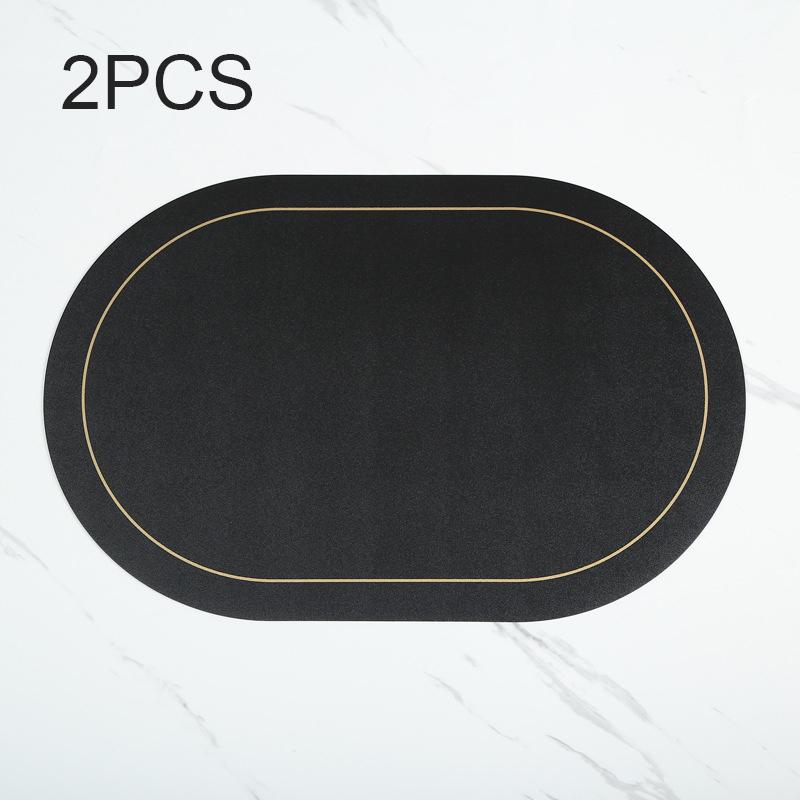 2PCS 45x30cm Leather Tableware Mat European Round Corner Decorative Pad Waterproof Oil Resistant Bowl Cup Table Mat Insulation