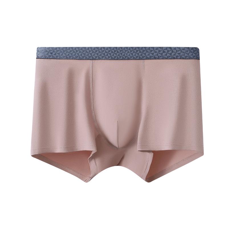 Men's Combed Cotton Antibacterial Breathable Boxer Briefs with Pure Cotton Crotch