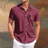 Independence Day Printed Men's Casual Short-sleeved Shirt for Slimming and Fashionable Men