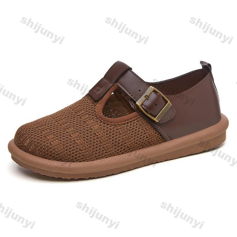 Fashion Women Flats 2025 Summer New Mesh Breathable Soft Sole Casual Shoes Fashion Metal Decoration Vintage Comfortable Non Slip Sandals
