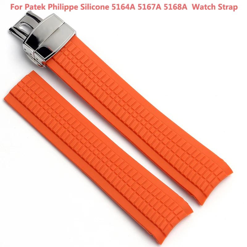 Hochwertiges Weiches Gummi-Uhrenarmband Aquanaut Passend Für Patek Philippe Silikon 5164A 5167A 5168A 21mm Faltschließe Uhrenarmband