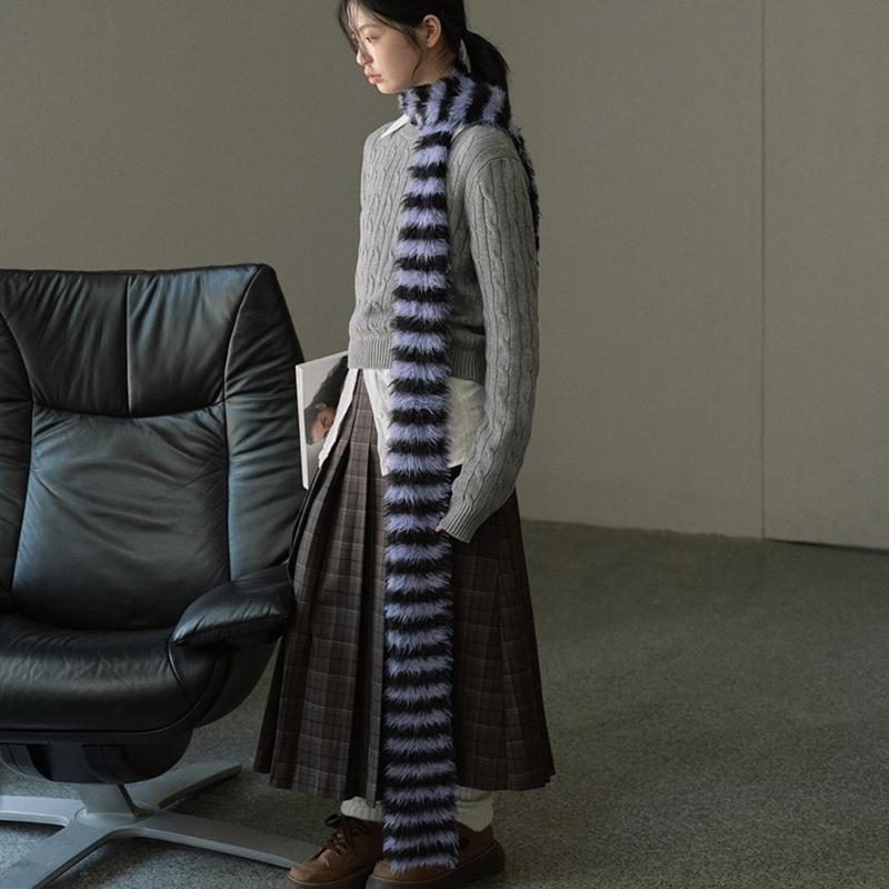 Knit Scarf for Women Long Skinny Belt Necktie Neck Scarf Girls Photo Props Long Neckerchief Skinny Scarf Necktie