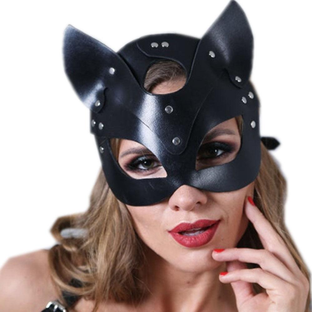Role-playing Clubwear PU Leather Masquerade Cosplay Costume Accessories Party Mask Catwomen Mask