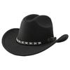 Warped edge cowboy hat Western European and American style curved edge metal accessories top hat men's and women's hats