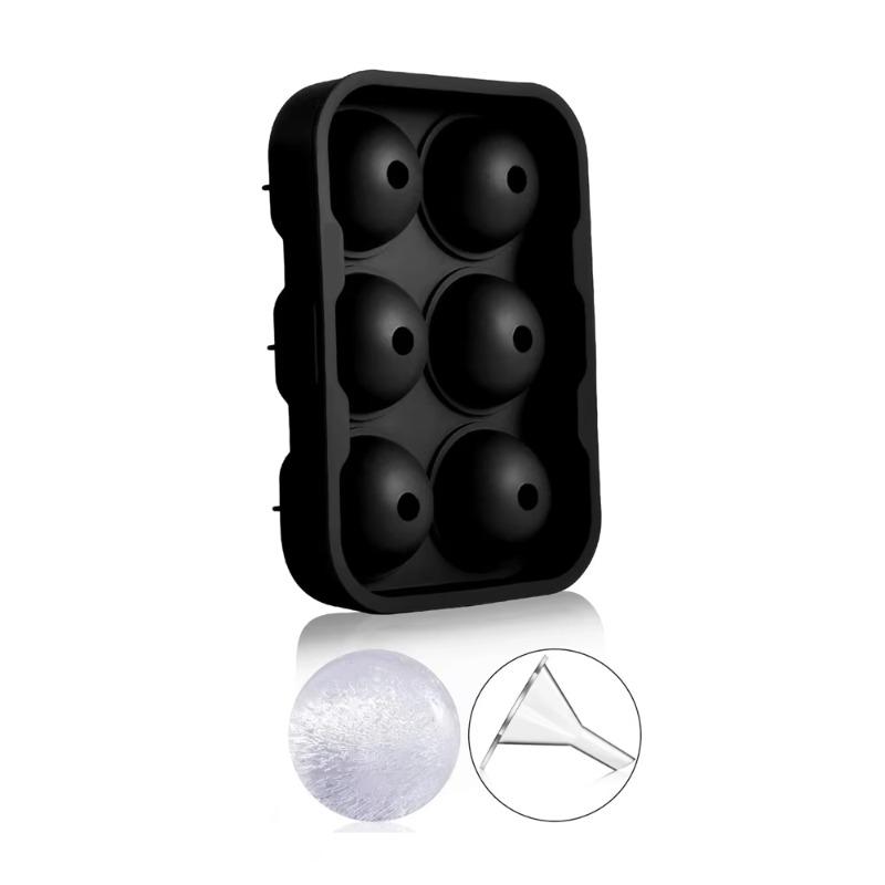 6 Grid Round Square Ice Cube Ball Large Ice Cube Maker for Whiskey Cocktails and Homemade Keep Drinks Chilled Ice Mold 1Pcs