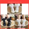 Lolita Cotton Lace Pearl Bow Midcalf Socks For Girls Spring Wear