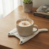 Cute Fabric Cat Coaster Washable Insulation Pad Creative Tea Cup Pad  Pot Protection