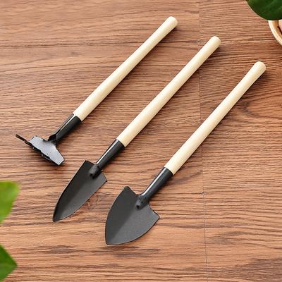 3 Piece Set Mini Gardening Potting Tools Wooden Handle Shovel Rake Shovel Multifunctional Household Plant Bonsai Tools