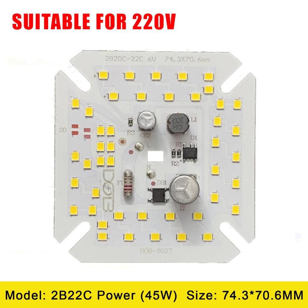 1 יחידה AC220V מודול LED לוח PCB 2835 SMD נורת מנורה שבב COB 3W 5W 7W 9W 12W 15W 18W נורת IC חכמה פנל אור 220V לבן 6000-6500K