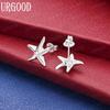 925 Sterling Silver Fashion Star Pierced Earrings Wedding Jewelry