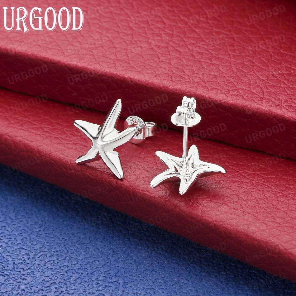 925 Sterling Silver Fashion Star Pierced Earrings Wedding Jewelry
