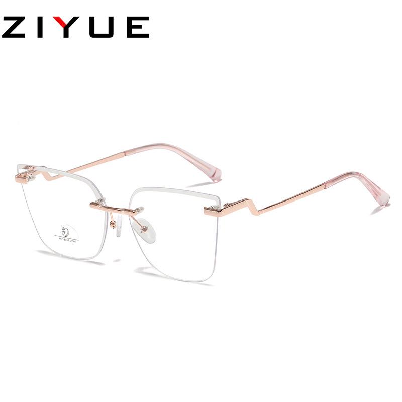 High-End Gold Rimless Glasses for Women: No Makeup Look, Creative Decoration, Internet Style
